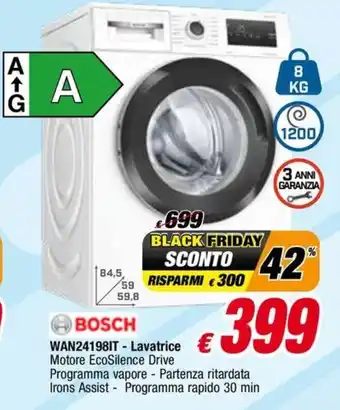 Al Pentolone BOSCH WAN24198IT - Lavatrice offerta