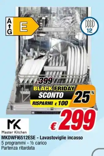 MKDWF16512ESE - Lavastoviglie incasso 5 programmi - ½ carico Partenza ritardata