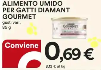 Ipercoop ALIMENTO UMIDO PER GATTI DIAMANT GOURMET gusti vari, 85 g offerta