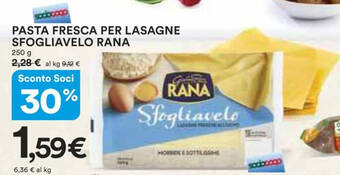 Ipercoop PASTA FRESCA PER LASAGNE SFOGLIAVELO RANA 250 g offerta