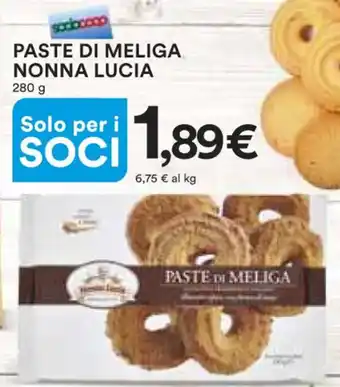 Ipercoop PASTE DI MELIGA NONNA LUCIA 280 g offerta