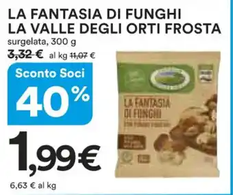 Ipercoop LA FANTASIA DI FUNGHI LA VALLE DEGLI ORTI FROSTA surgelata, 300 g offerta
