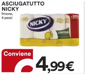Ipercoop ASCIUGATUTTO NICKY limone, 4 pezzi offerta