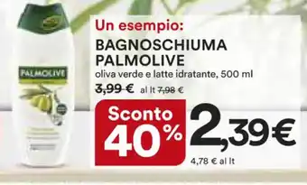 Ipercoop BAGNOSCHIUMA PALMOLIVE oliva verde e latte idratante, 500 ml offerta