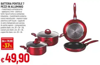 Galassia BATTERIA PENTOLE 7 PEZZI IN ALLUMINIO offerta