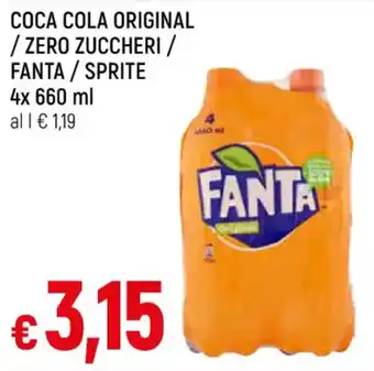 Galassia COCA COLA ORIGINAL /ZERO ZUCCHERI / FANTA/ SPRITE 4x 660 ml offerta