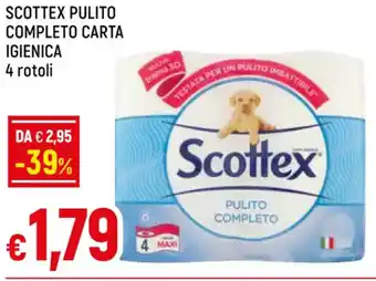 Galassia SCOTTEX PULITO COMPLETO CARTA IGIENICA 4 rotoli offerta