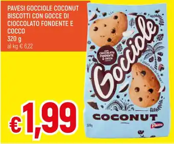 Galassia PAVESI GOCCIOLE COCONUT BISCOTTI CON GOCCE DI CIOCCOLATO FONDENTE E COCCO 320 g offerta