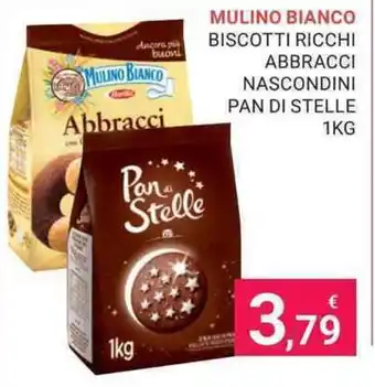 Eté MULINO BIANCO BISCOTTI RICCHI ABBRACCI NASCONDINI PAN DI STELLE 1KG offerta