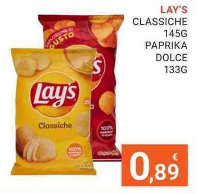 LAY'S CLASSICHE 145G PAPRIKA DOLCE 133G offerta di Eté