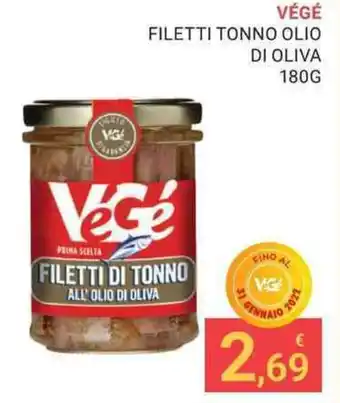 Eté VÉGÉ FILETTI TONNO OLIO DI OLIVA 180G offerta