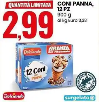 Eurospin Coni Panna, 12pz 900g offerta