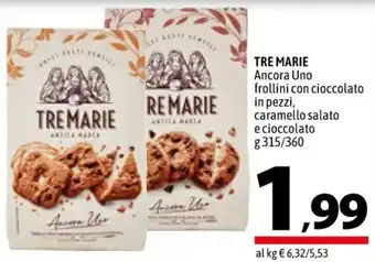 A&O TRE MARIE Ancora Uno frollini con cioccolato in pezzi g 315/360 offerta
