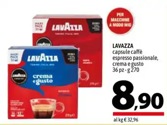 A&O LAVAZZA capsule caffè espresso passionale, crema e gusto 36 pz-g 270 offerta