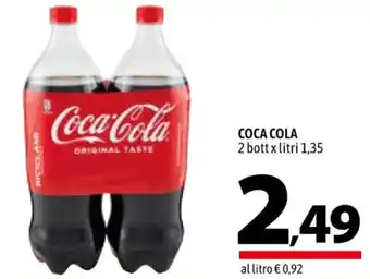 A&O COCA COLA 2 bott x litri 1,35 offerta