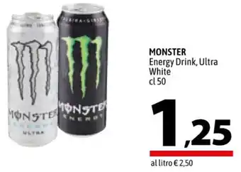 A&O MONSTER Energy Drink, Ultra White cl 50 offerta