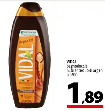 A&O VIDAL bagnodoccia nutriente olio di argan ml 600 offerta