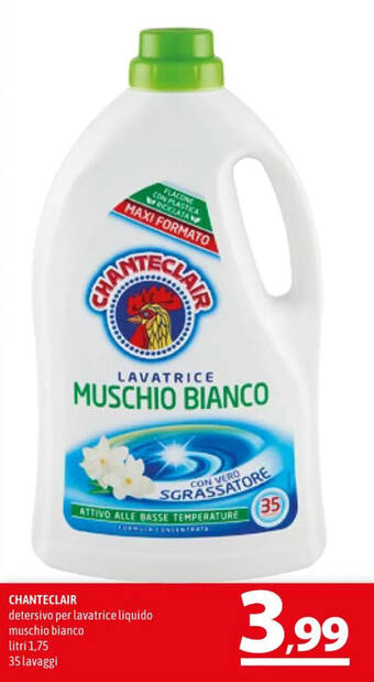 A&O CHANTECLAIR detersivo per lavatrice liquido muschio bianco litri 1,75 35 lavaggi offerta