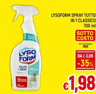 LYSOFORM SPRAY TUTTO IN 1 CLASSICO 700 ml