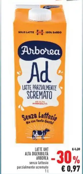 Conad LATTE PARZIALMENTE SCREMATO ARBOREA 1 l offerta