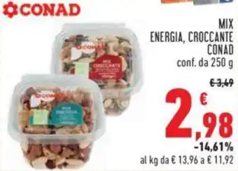 Conad MIX ENERGIA, CROCCANTE CONAD conf. da 250 g offerta