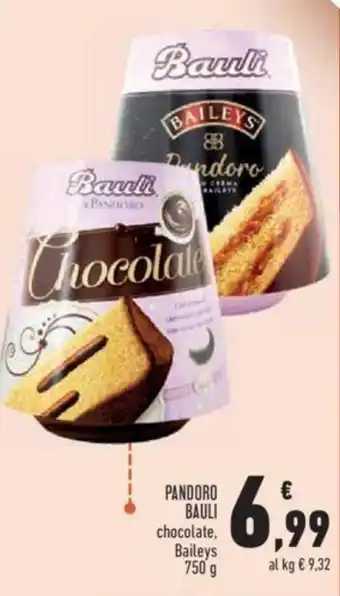 Conad PANDORO BAULI chocolate, Baileys 750 g offerta