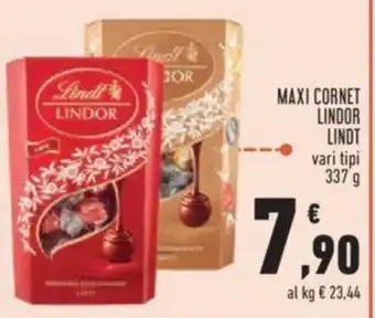 Conad MAXI CORNET LINDOR LINDT vari tipi 337 g offerta