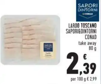 Conad LARDO TOSCANO SAPORI&DINTORNI CONAD 80 g offerta