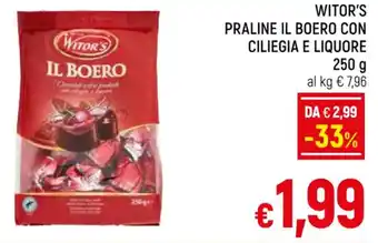 WITOR'S PRALINE IL BOERO CON CILIEGIA E LIQUORE 250 g