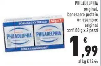 Conad PHILADELPHIA original, conf. 80 g x 2 pezzi offerta