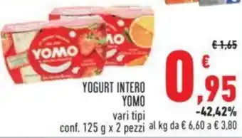 Conad YOGURT INTERO YOMO vari tipi conf. 125 g x 2 pezzi offerta