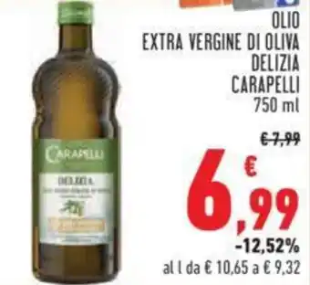 Conad OLIO EXTRA VERGINE DI OLIVA DELIZIA CARAPELLI 750 ml offerta