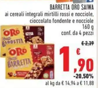 Conad BARRETTA ORO SAIWA 160 g offerta