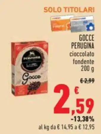 Conad GOCCE PERUGINA cioccolato fondente 200 g offerta