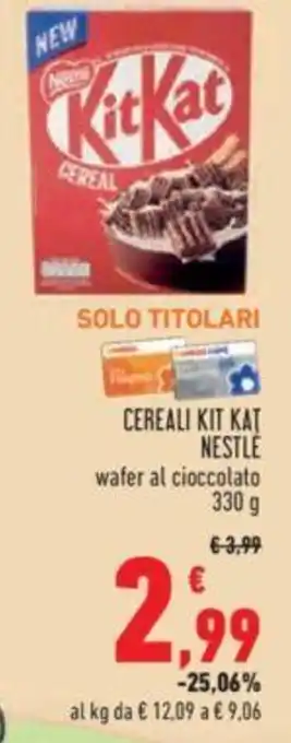 Conad CEREALI KIT KAT NESTLE 330 g offerta
