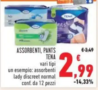 Conad ASSORBENTI, PANTS TENA vari tipi offerta