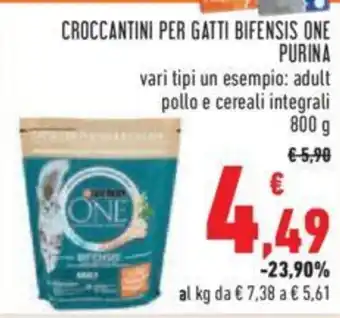 Conad CROCCANTINI PER GATTI BIFENSIS ONE PURINA 800 g offerta