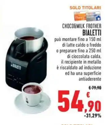 Conad CHOCO&MILK FROTHER BIALETTI offerta