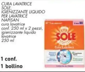 Conad CURA LAVATRICE SOLE IGIENIZZANTE LIQUIDO PER LAVATRICE NAPISAN 250 ml offerta