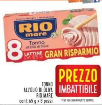 Conad TONNO ALL'OLIO DI OLIVA RIO MARE 65 g x 8 pezzi offerta