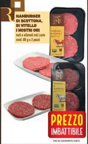 Conad HAMBURGER SCOTTONA, DI DI VITELLO I NOSTRI ORI offerta