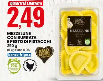 MEZZELUNE CON BURRATA E PESTO DI PISTACCHI 250 g