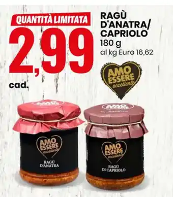 RAGÙ D'ANATRA/ CAPRIOLO 180 g