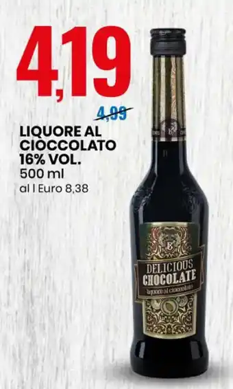 Eurospin LIQUORE AL CIOCCOLATO 16% VOL. 500 ml offerta