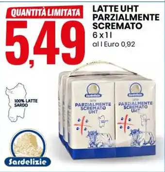 Eurospin LATTE UHT PARZIALMENTE SCREMATO 6x1 l offerta