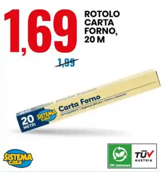 Eurospin ROTOLO CARTA FORNO, 20 M offerta