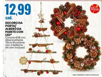 Eurospin DECORO DA PORTA/ ALBERO DA PARETE CON LED* offerta