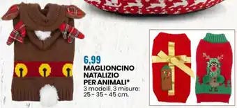 Eurospin MAGLIONCINO NATALIZIO PER ANIMALI 25-35-45 cm offerta