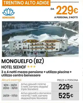 Eurospin MONGUELFO (BZ) HOTEL SEEHOF offerta