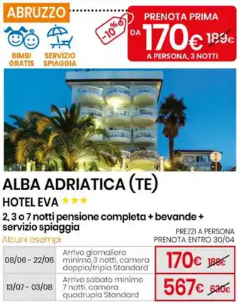Eurospin ALBA ADRIATICA (TE) HOTEL EVA offerta